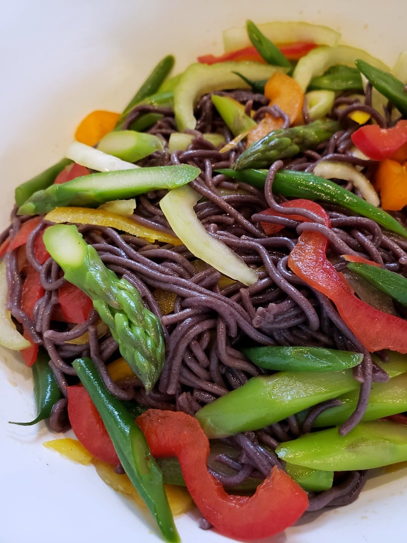 Asparagus & Black Rice Noodle Bowls
