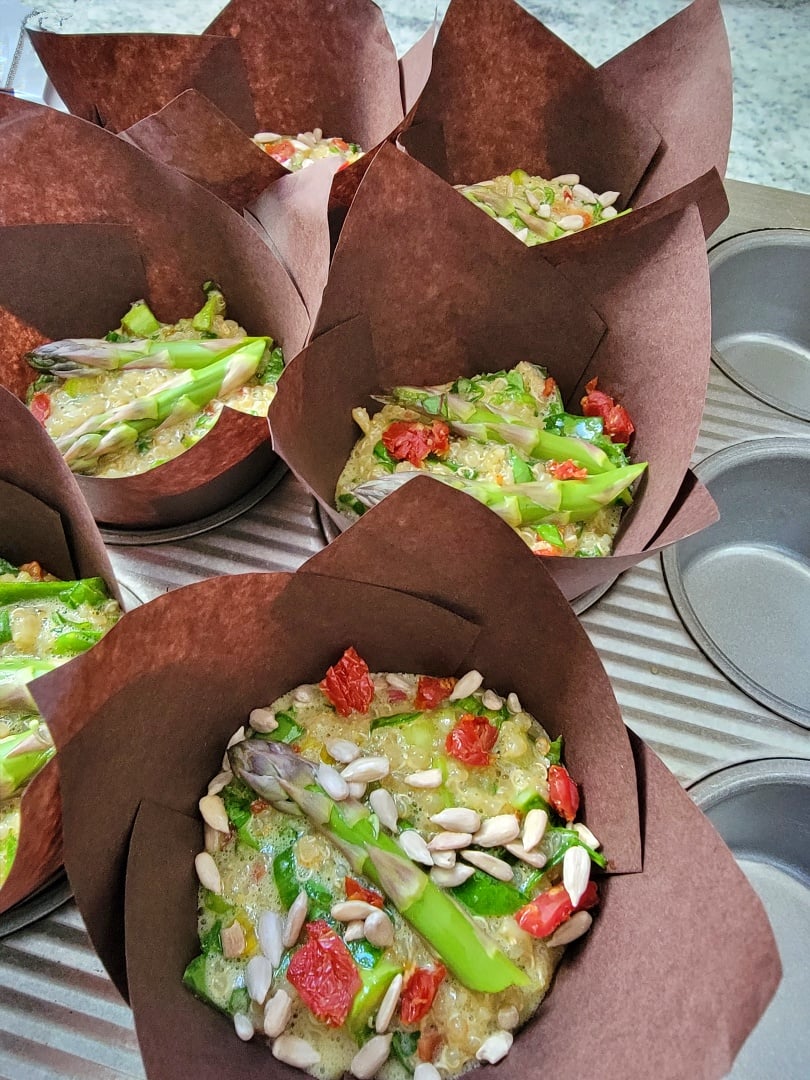Asparagus Quinoa Egg Muffins