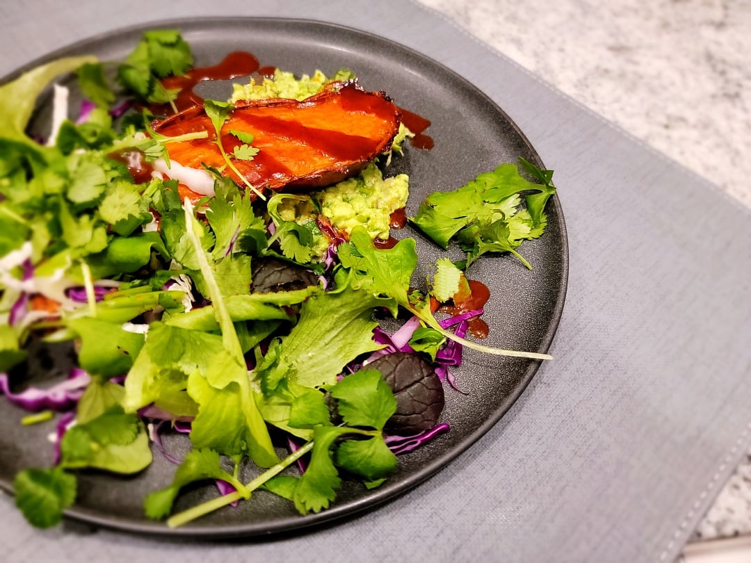 Baked Sweet Potato & Avocado Salad
