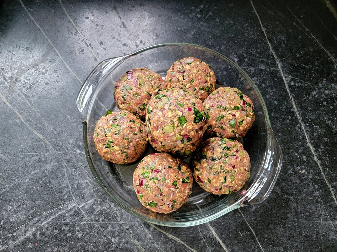 Beef & Kale Burgers - pre-cooking