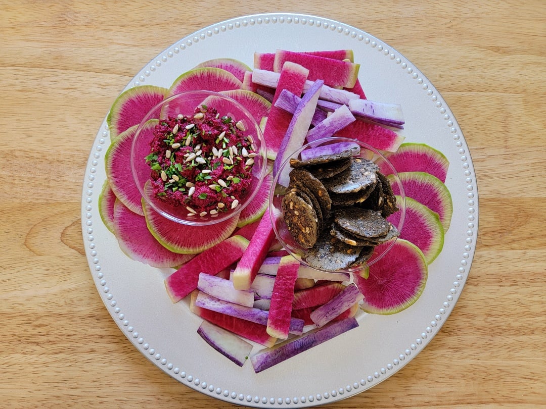 Beet & Herb Hummus + Watermelon Radish-1