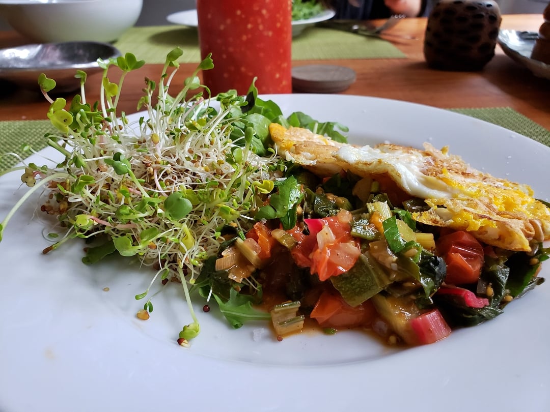 Braised Tomato, Zucchini Chard