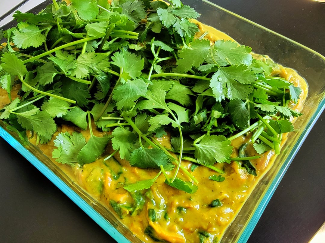 Carrot & Spinach Dal w Cilantro