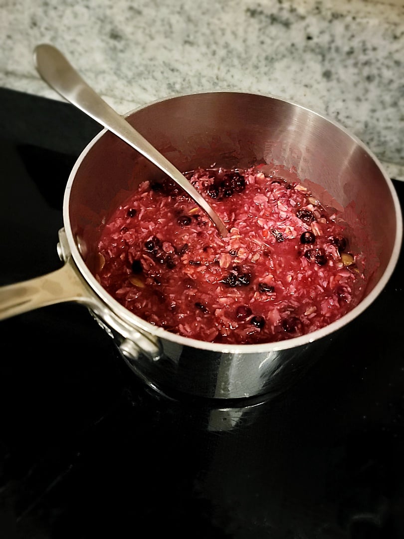 Hot Berry Muesli Breakfast