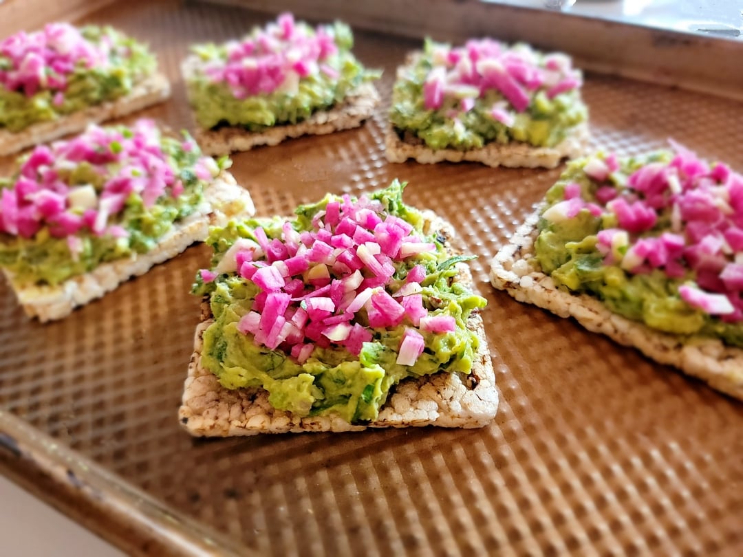 Hummus Radish Rice Cracker Snacks