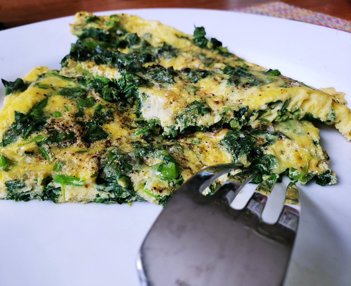 Nettle Spinach Frittata Slices