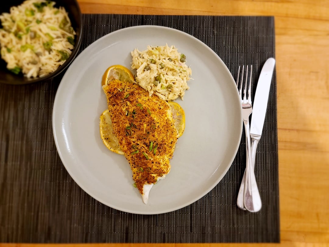 Old bay & Lemon Mustard Roasted Fish