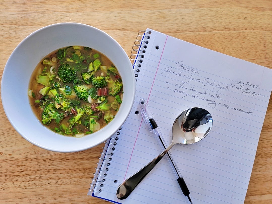 Poached Broccoli & Swiss Chard Broth