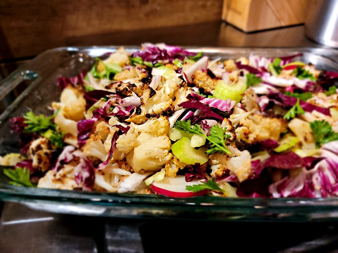 Roasted Cauliflower Celery Salad