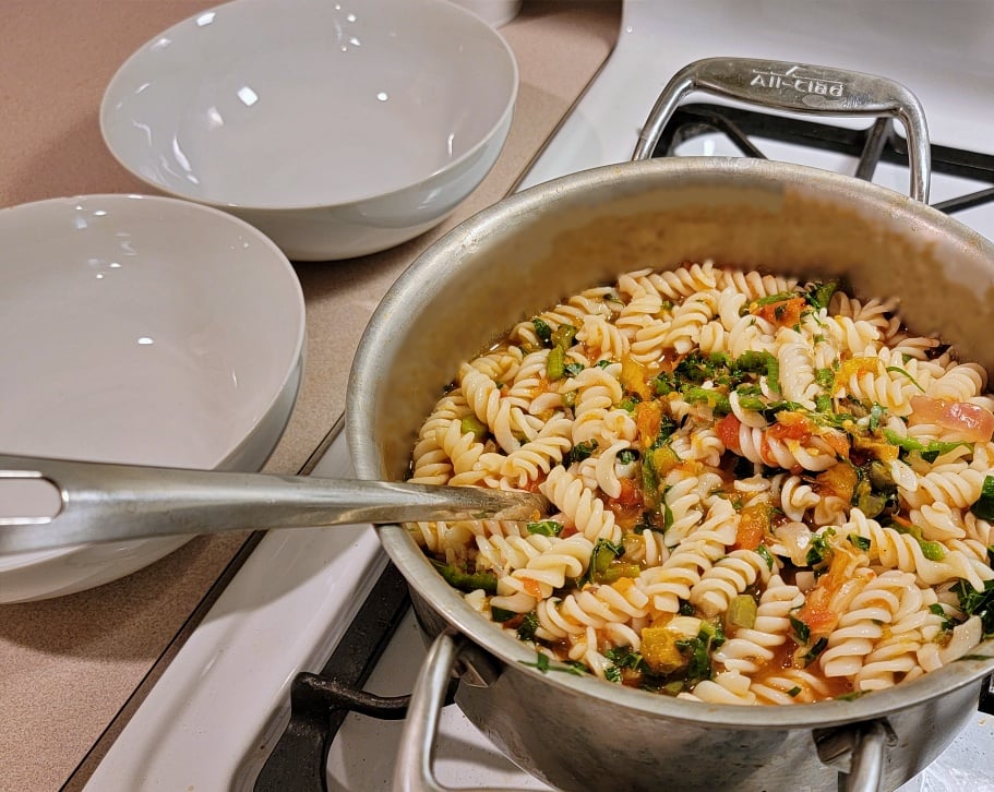 Spring Greens Tomato Pasta